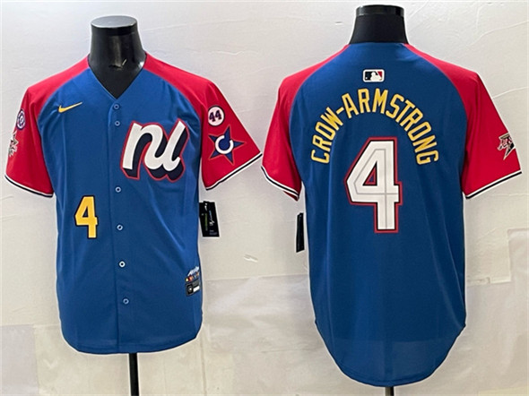 National League #4 Pete Crow-Armstrong Blue Red Alternate 2025 All-Star With Patch Edition Limited Stitched Jersey - Zenithce
