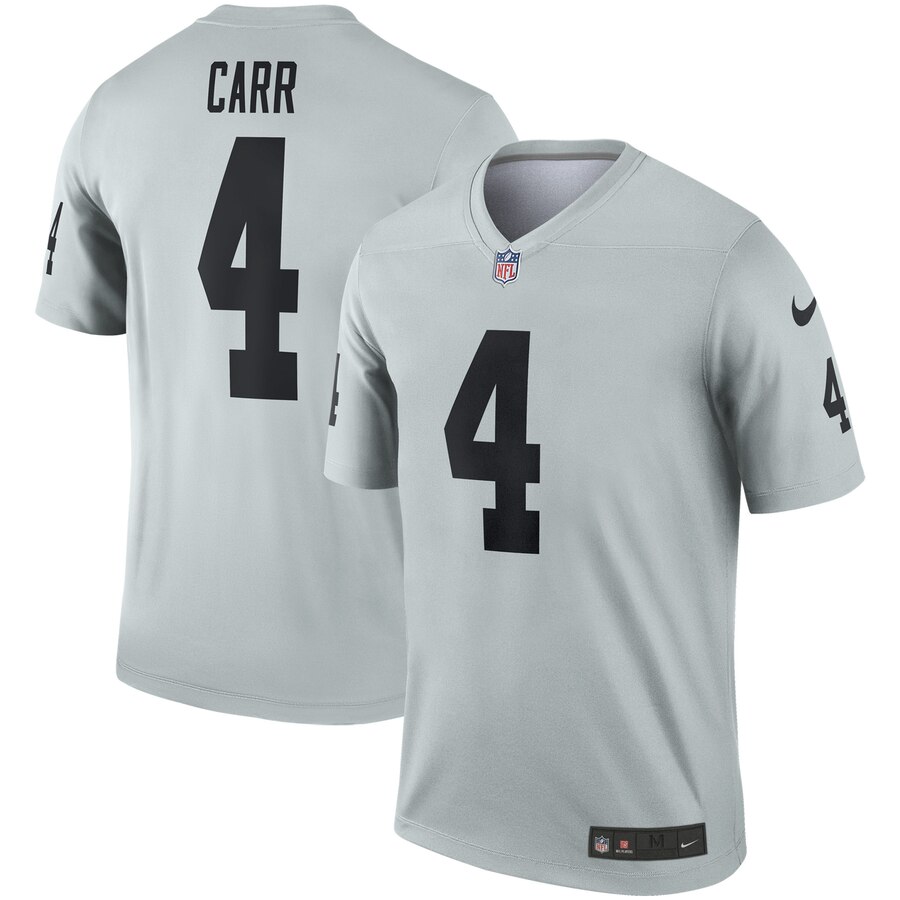 Raiders #4 Derek Carr Gary Inverted Legend Stitched Jersey - Zenithce