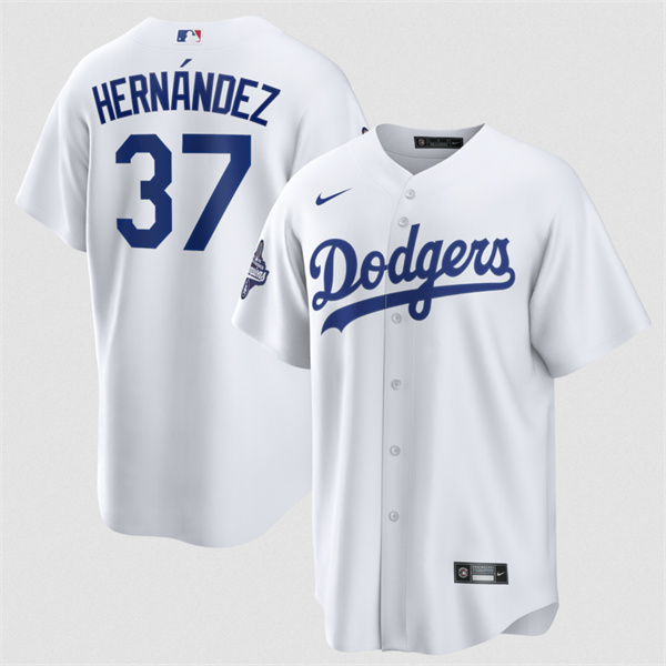 Los Angeles Dodgers #37 Teoscar Hernández White 2025 World Series Champions Stitched Jersey - Zenithce