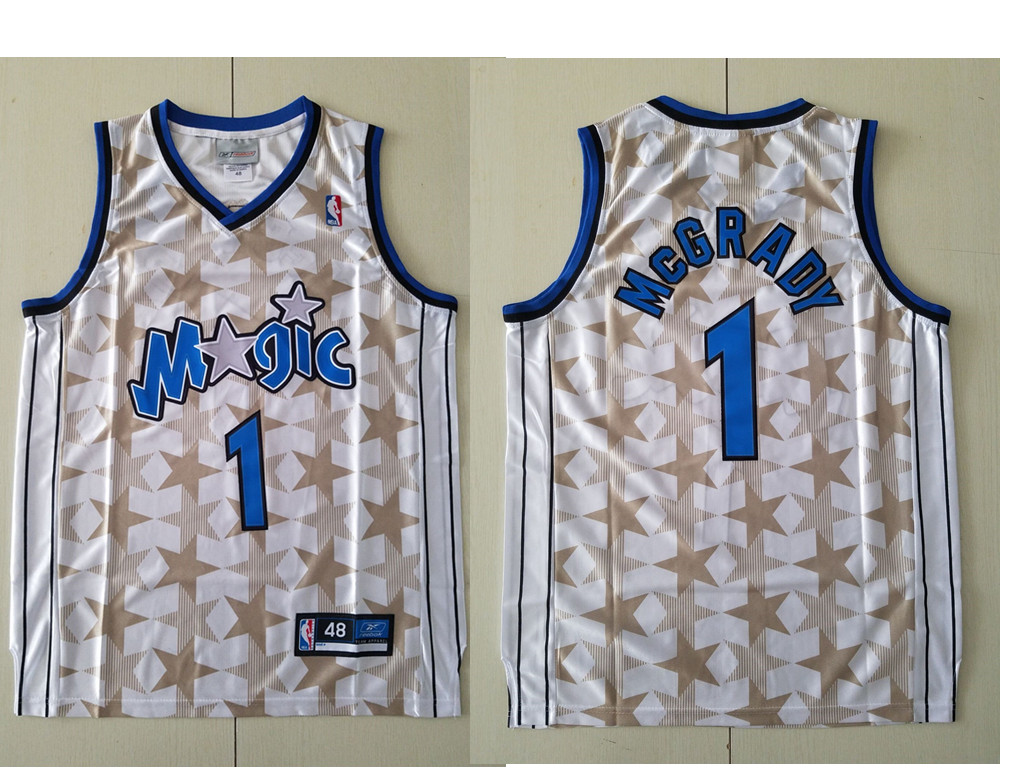 Orlando Magic #1 Tracy McGrady White All-Star Hardwood Classics Soul Swingman Throwback Jersey - Zenithce
