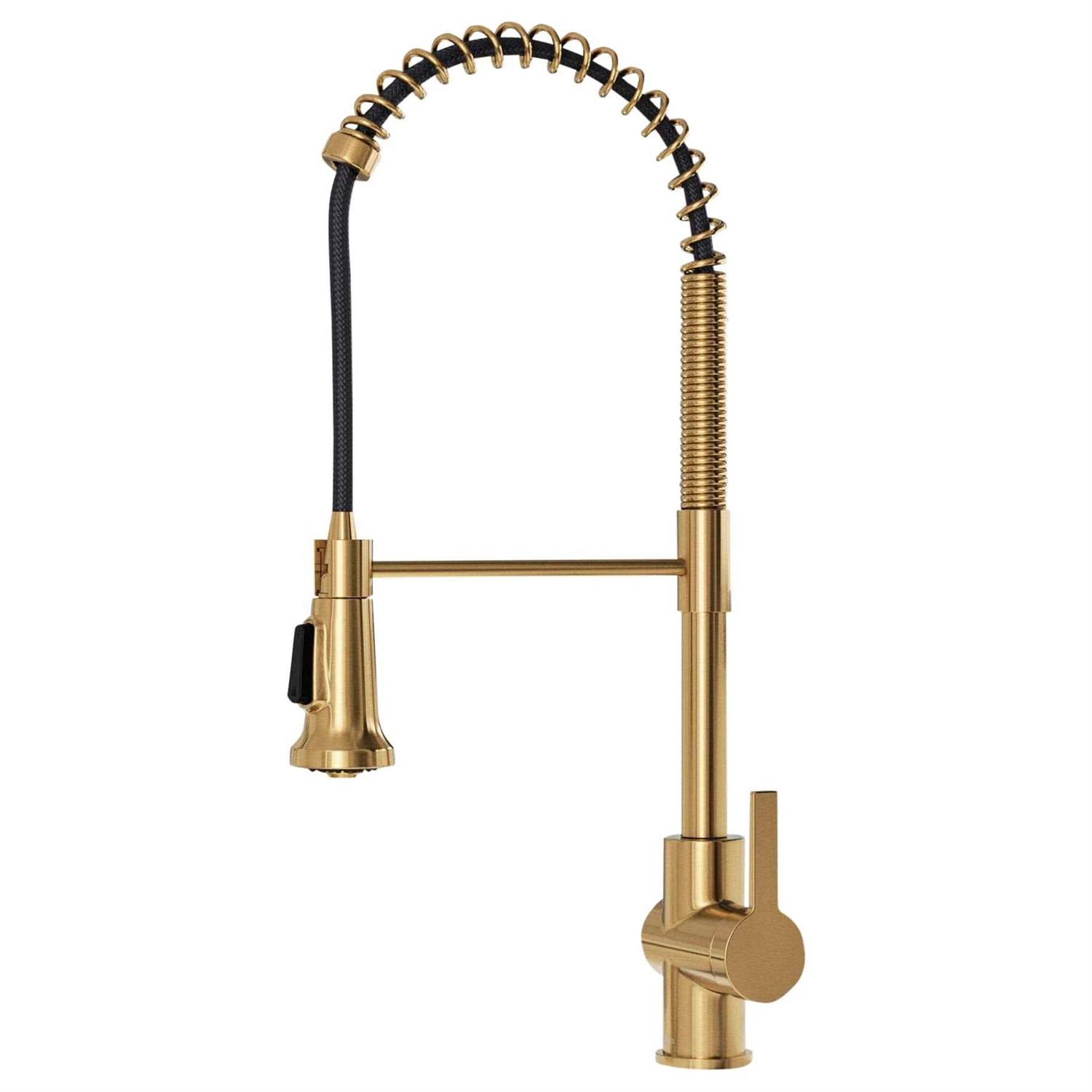 Kraus Britt Commercial Style Kitchen Faucet and Purita Water Filter Faucet Combo KPF-1690-FF-100BG - Zenithce