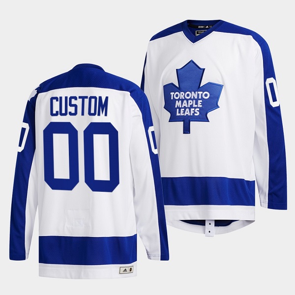 Toronto Maple Leafs Custom White Classics Primary Logo Stitched Jersey - Zenithce