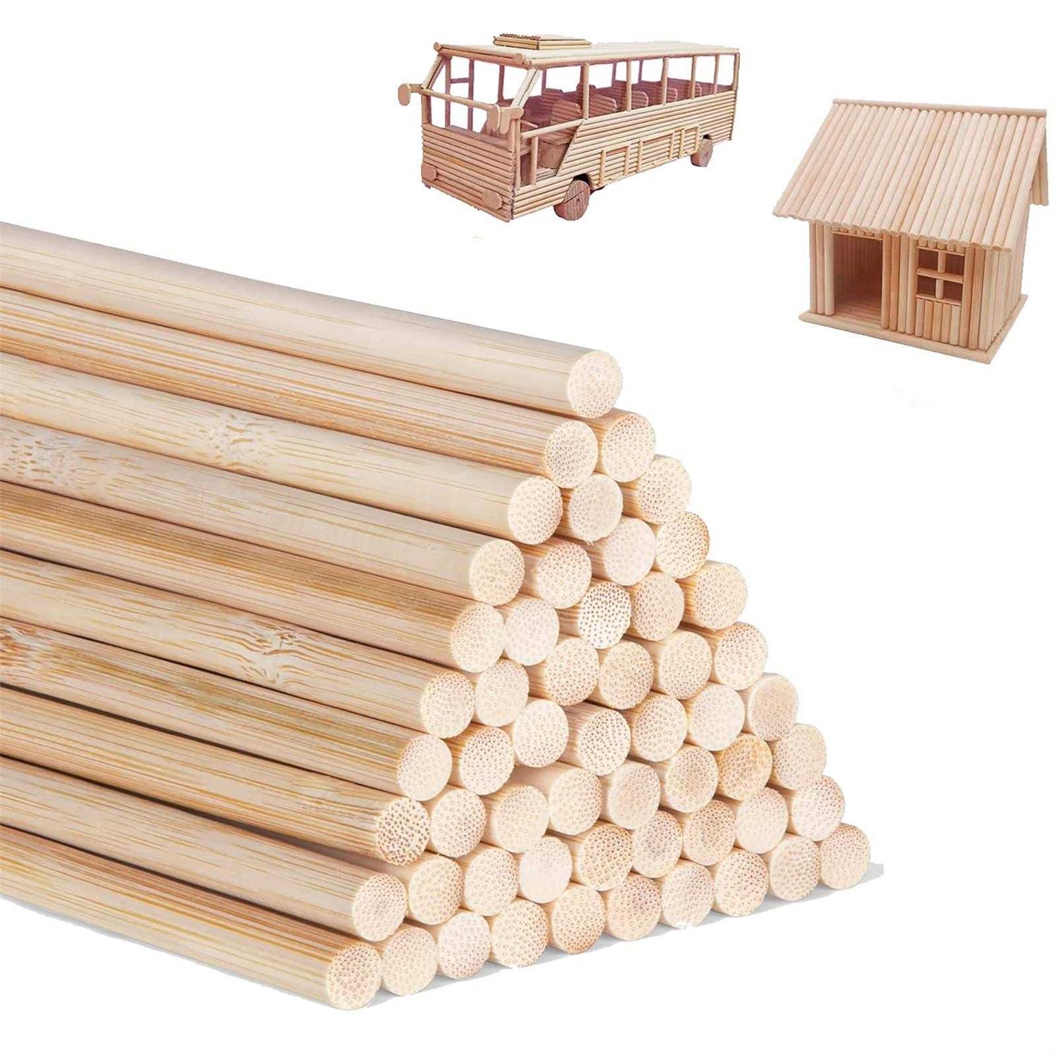 Dowel Rods Wood Sticks Wooden Dowel Rods Unfinished Bamboo Sticks - Zenithce