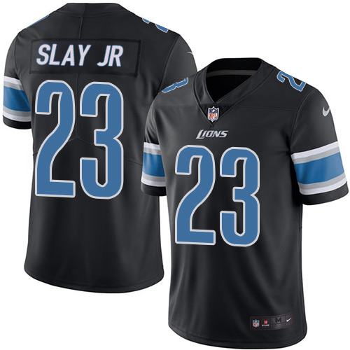 Lions #23 Darius Slay JR Black Stitched Limited Rush Nike Jersey - Zenithce