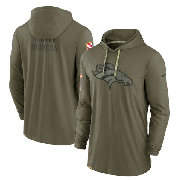 Denver Broncos 2022 Olive Salute To Service Tonal Pullover Hoodie - Zenithce