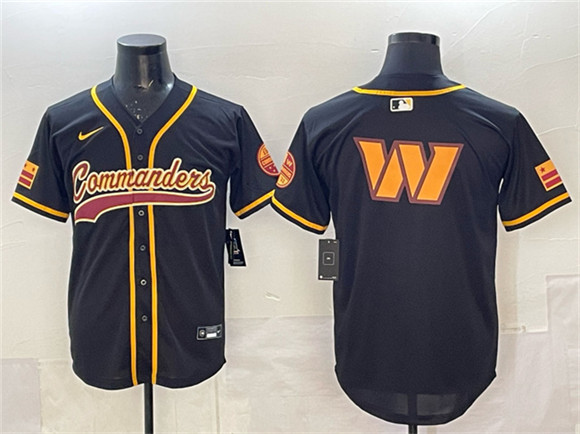 Washington Commanders Team Big Logo Black Limited Stitched Jersey - Zenithce