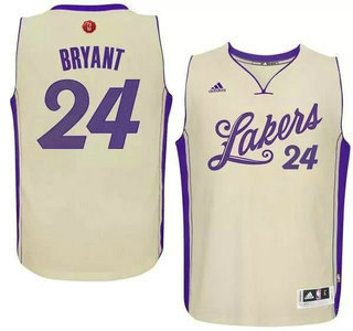 Los Angeles Lakers #24 Kobe Bryant Revolution 30 Swingman 2015 Christmas Day White Jersey - Zenithce
