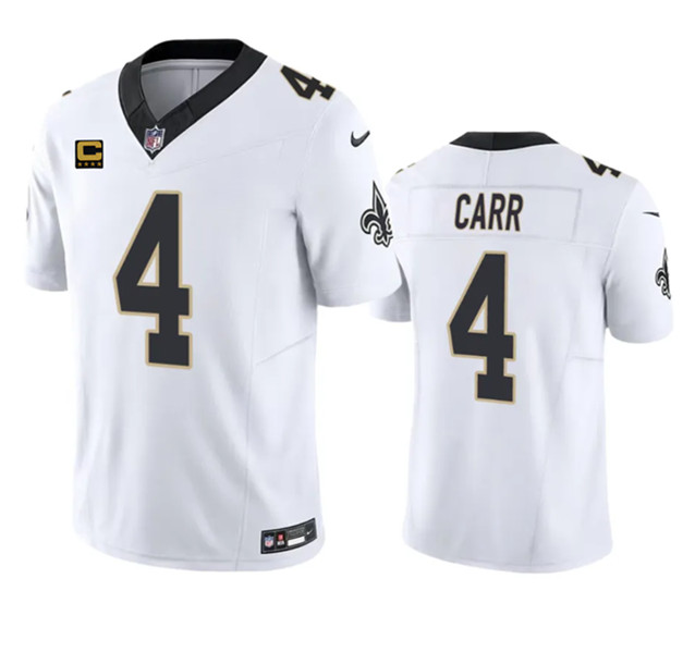 New Orleans Saints #4 Derek Carr White 2023 F.U.S.E. With 4-Star C Patch Vapor Untouchable Limited Stitched Jersey - Zenithce