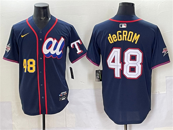 American League #48 Jacob deGrom Navy 2025 All-Star Edition Limited Stitched Jersey - Zenithce