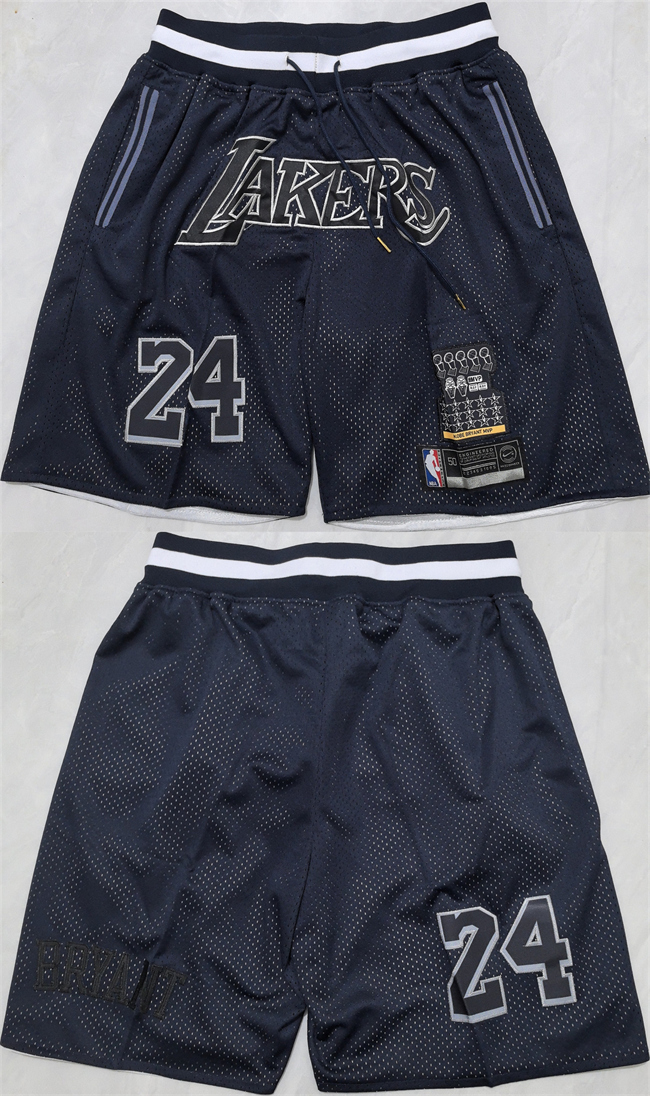 Los Angeles Lakers #24 Kobe Bryant Black 2025 Shorts (Run Small) - Zenithce