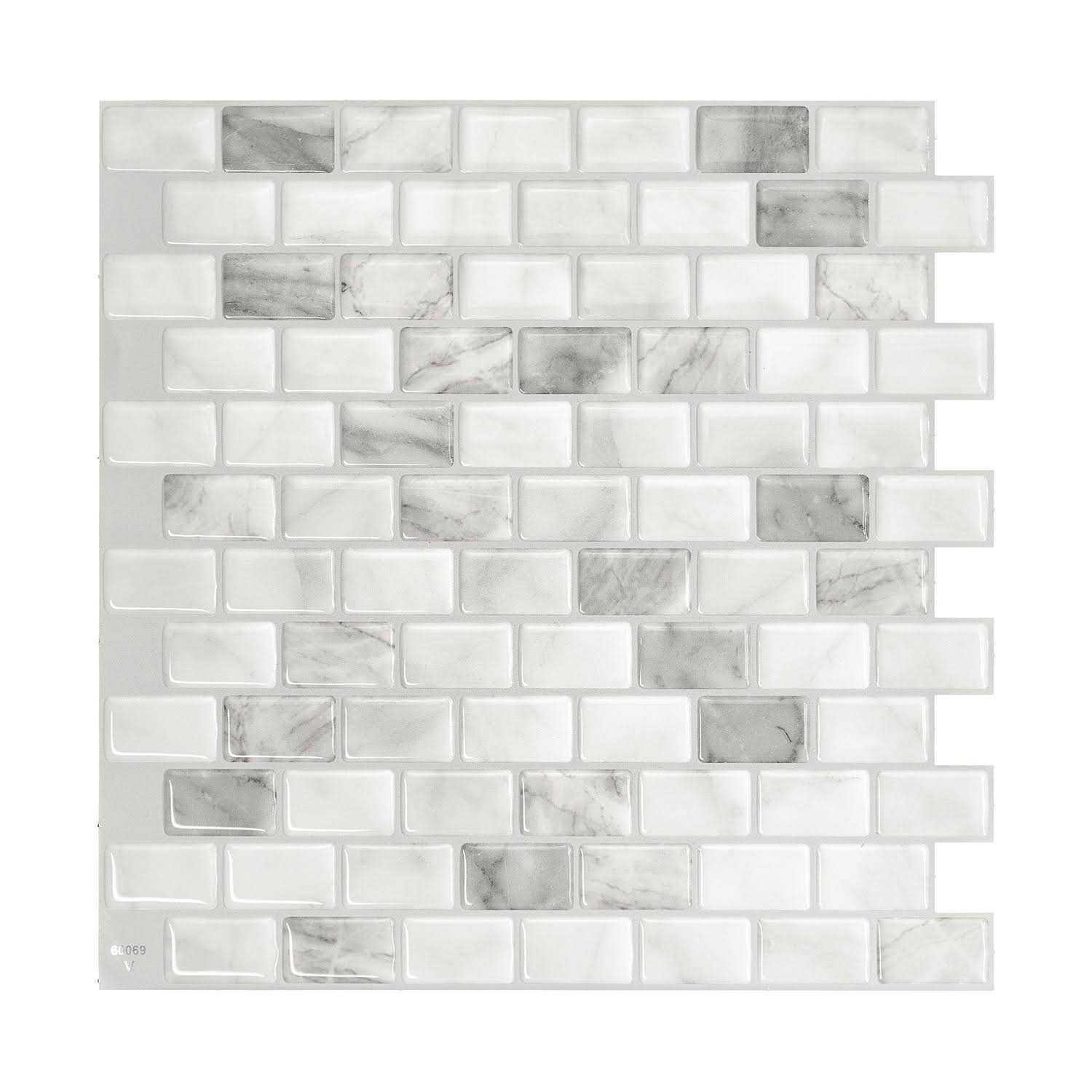 Smart Tiles Penny Terra White/Beige 8.97 in. x 8.95 in. Vinyl Peel and Stick Tile - Zenithce