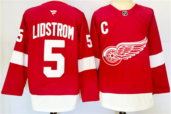 Detroit Red Wings #5 Nicklas Lidström Red 2024-25 Stitched Jersey - Zenithce