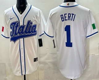 Italy #1 Jonathon Berti White 2026 World Classic Cool Base Jersey - Zenithce