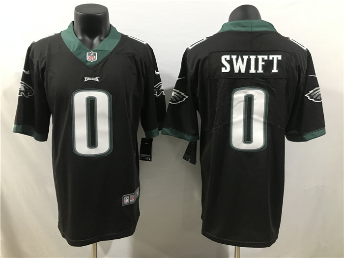 Philadelphia Eagles #0 D'Andre Swift Black 2023 Draft Vapor Limited Stitched Jersey - Zenithce