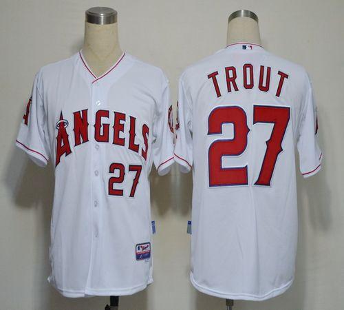 Angels Of Anaheim #27 Mike Trout White Cool Base Stitched Jersey - Zenithce