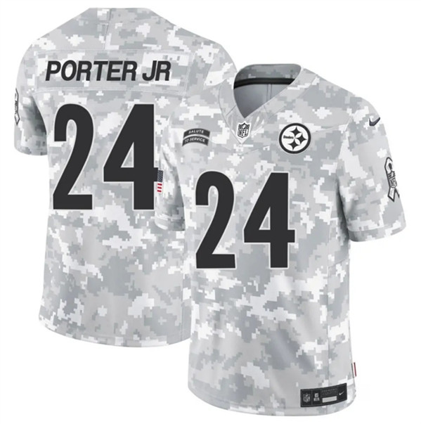 Pittsburgh Steelers #24 Joey Porter Jr. Arctic Camo 2024 F.U.S.E. Salute To Service Limited Stitched Jersey - Zenithce