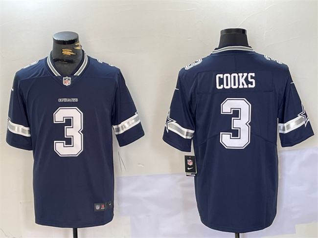 Dallas Cowboys #3 Brandin Cooks Navy Vapor Untouchable Limited Stitched Jersey - Zenithce