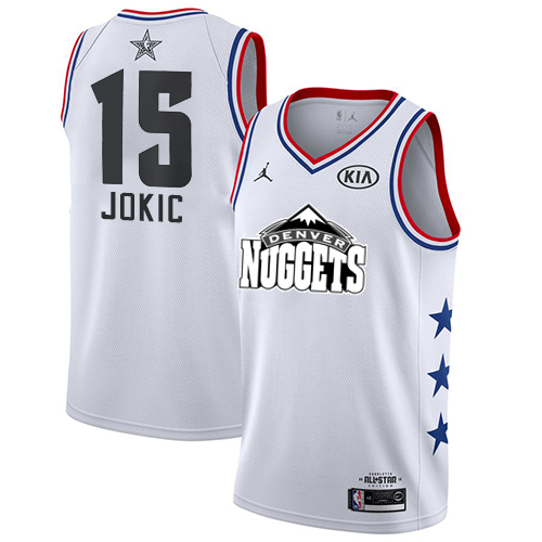 Nuggets #15 Nikola Jokic White Jordan Swingman 2019 All-Star Game Jersey - Zenithce