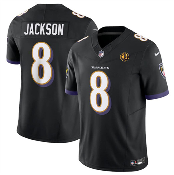 Baltimore Ravens #8 Lamar Jackson Black 2023 F.U.S.E. With John Madden Patch Vapor Limited Stitched Jersey - Zenithce