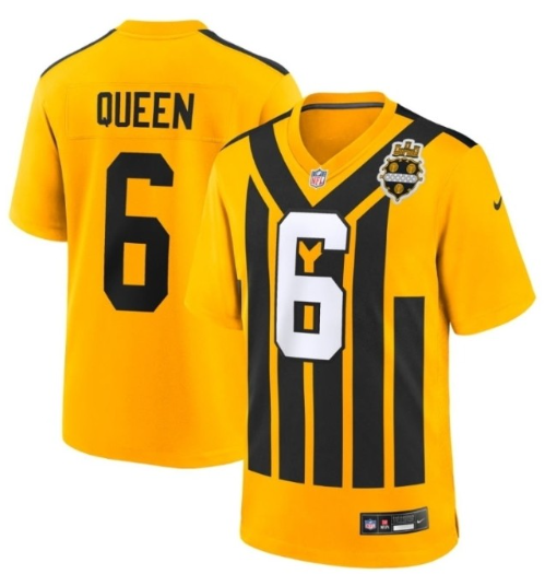 Pittsburgh Steelers #6 Patrick Queen Gold 1933 Throwback Alternate Stitched Jersey - Zenithce