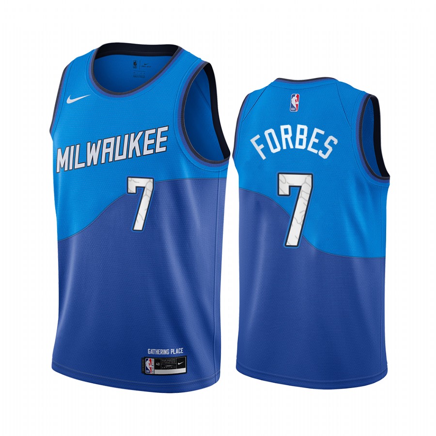 Bucks #7 Bryn Forbes Blue Swingman 2020-21 City Edition Jersey - Zenithce