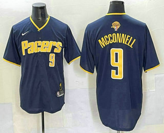 Indiana Pacers #9 TJ McConnell Navy 2025 Finals Vapor Stitched Baseball Jersey - Zenithce