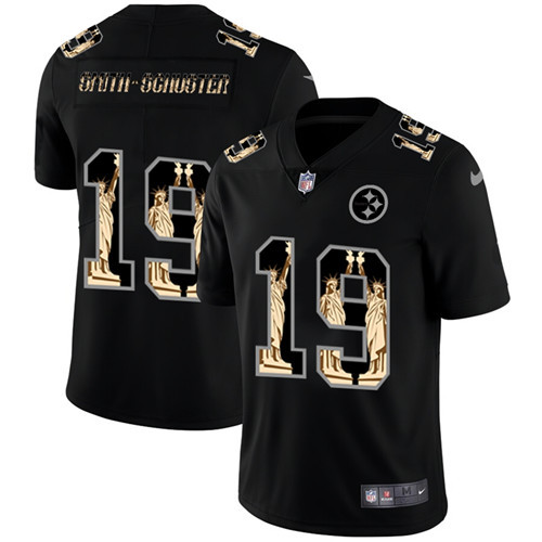 Pittsburgh Steelers #19 JuJu Smith-Schuster 2019 Black Statue Of Liberty Limited Stitched Jersey - Zenithce