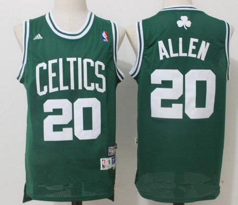 Boston Celtics #20 Ray Allen Green Hardwood Classics Soul Swingman Stitched Throwback Jersey - Zenithce