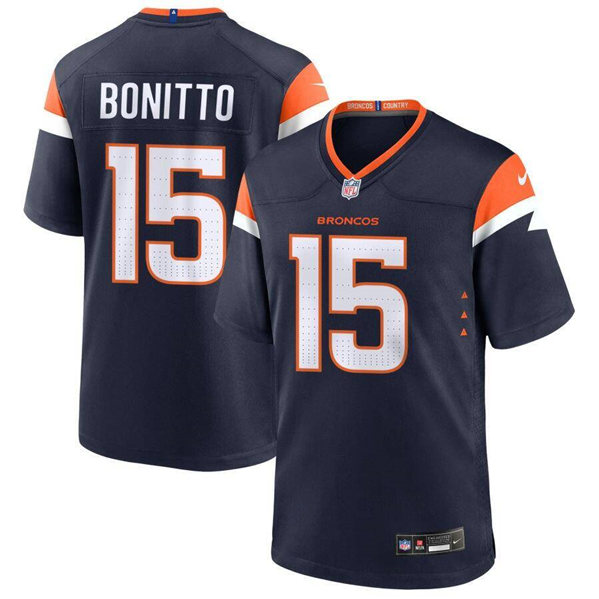 Denver Broncos #15 Nik Bonitto Navy 2024 Stitched Game Jersey - Zenithce