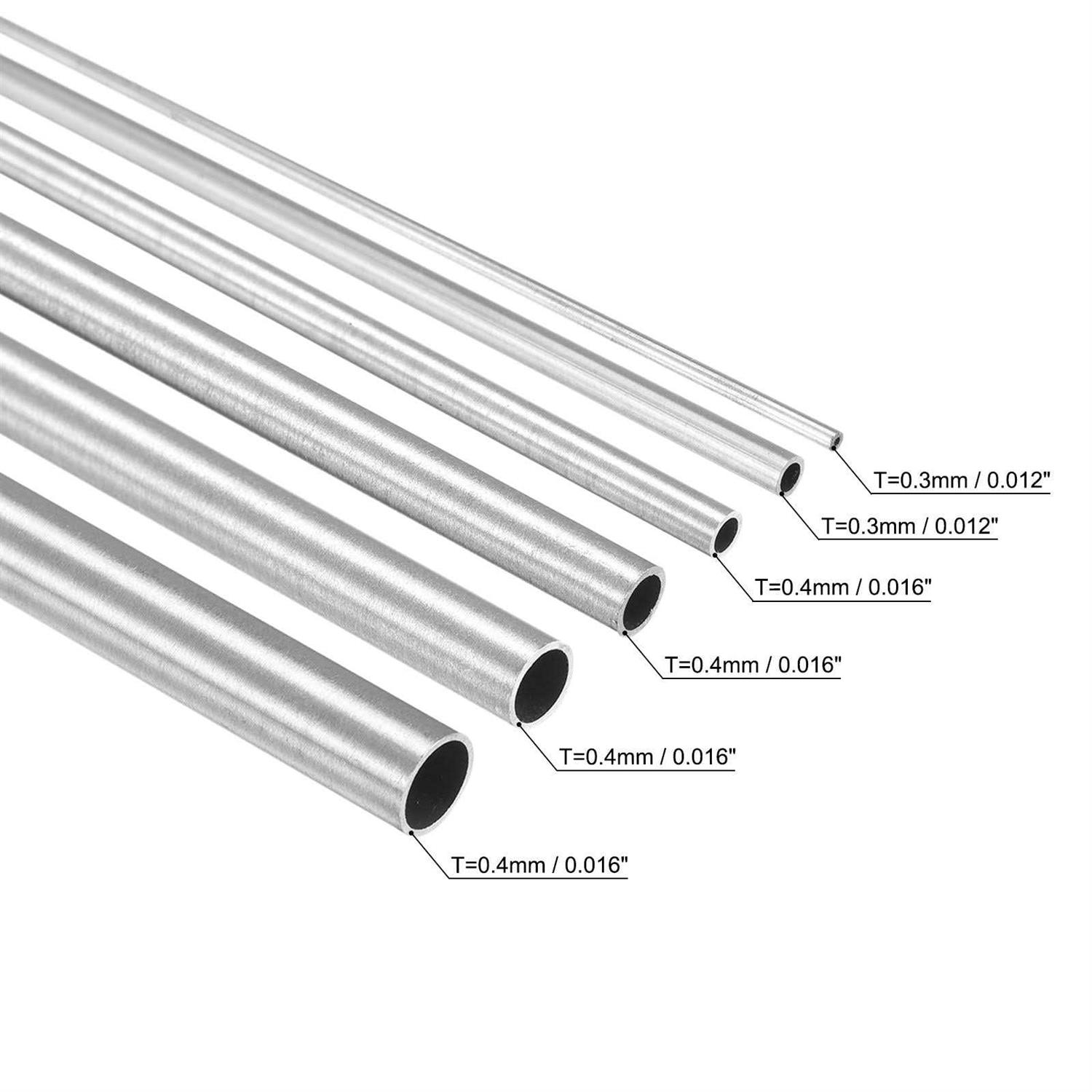 uxcell 304 Stainless Steel Round Tube OD 1mm Wall Thickness 250mm Length - Zenithce