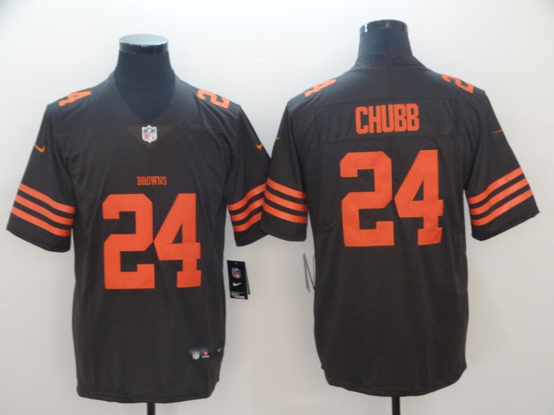 Cleveland Browns #24 Nick Chubb Brown Color Rush Limited Stitched Jersey - Zenithce