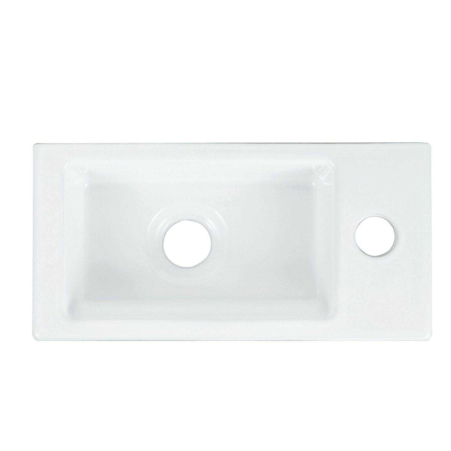 DeerValley DV-1V051 White Ceramic Oval Vessel Bathroom Sink - Zenithce
