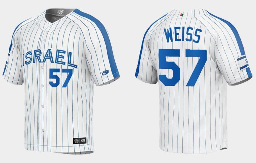 Israel #57 Zack Weiss 2023 White World Classic Stitched Jersey - Zenithce