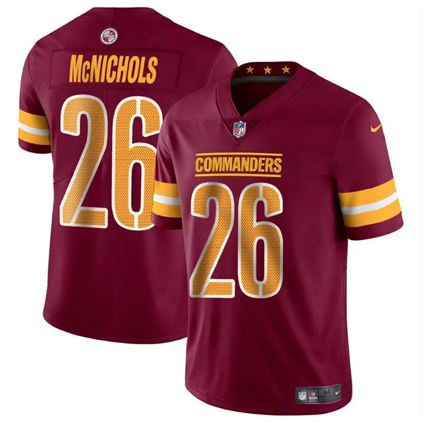 Washington Commanders #26 Jeremy McNichols Burgundy 2024 Vapor Limited Stitched Jersey - Zenithce