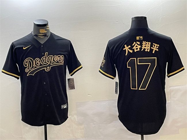 Los Angeles Dodgers #17 大谷翔平 Black Gold Limited Stitched Jersey - Zenithce