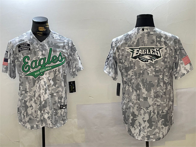 Philadelphia Eagles Team Big Logo 2024 Arctic Camo Salute To Service Stitched Jersey - Zenithce