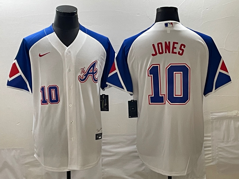 Atlanta Braves #10 Chipper Jones White 2023 City Connect Cool Base With Patch Stitched Jersey - Zenithce