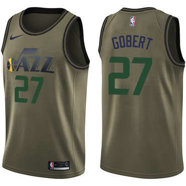Jazz #27 Rudy Gobert Green Salute to Service Swingman Jersey - Zenithce