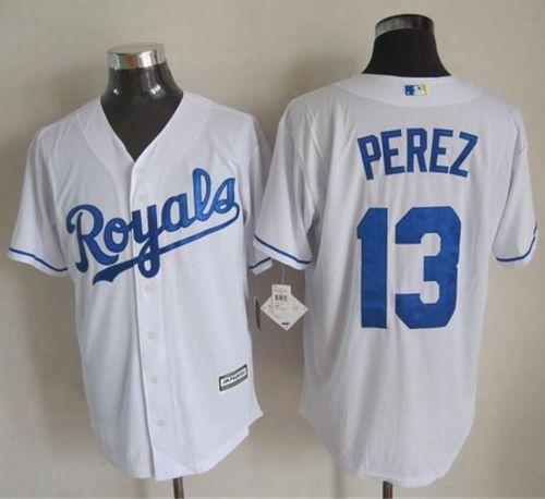 Royals #13 Salvador Perez White New Cool Base Stitched Jersey - Zenithce