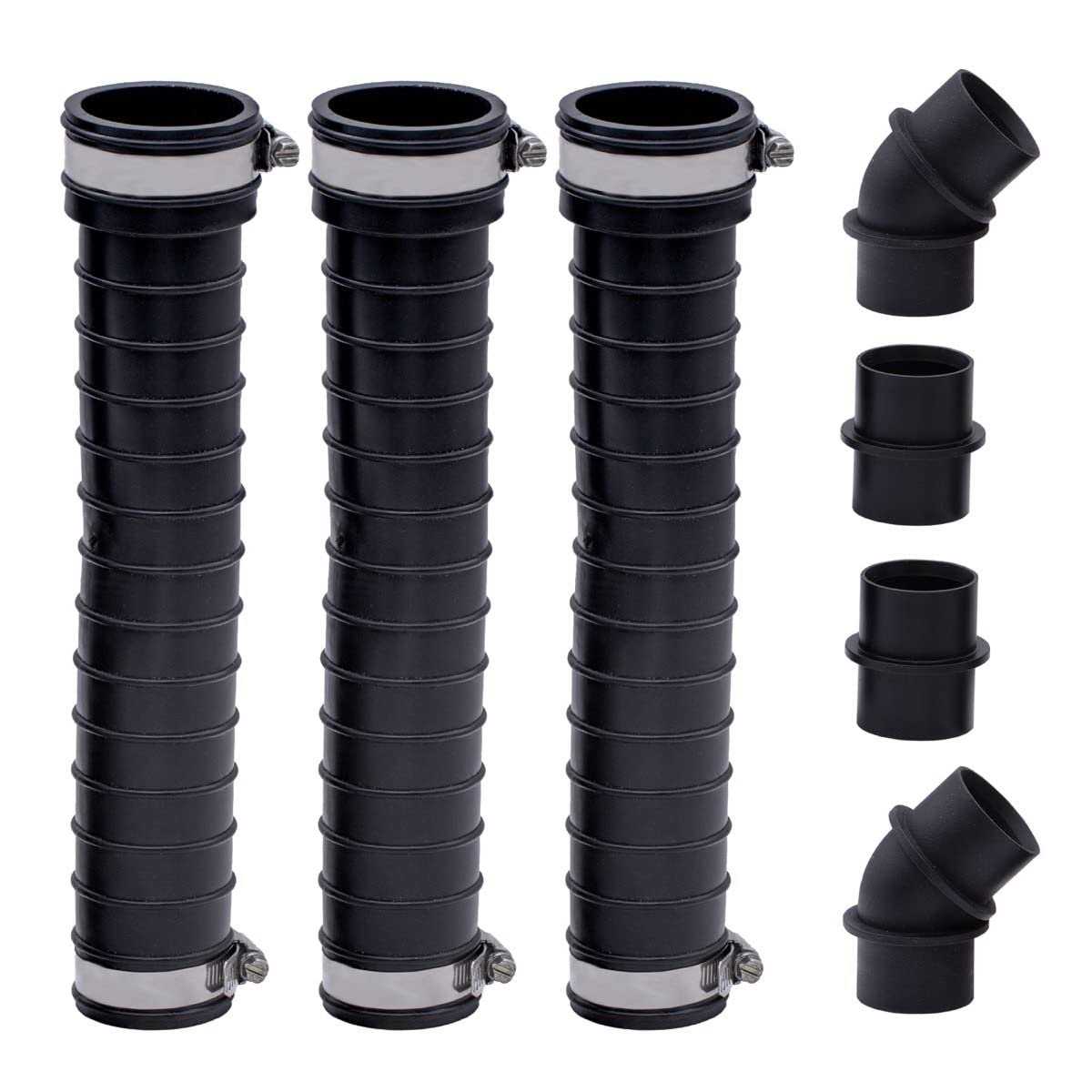 Fernco QwikFlex Flexible Pipe Connector Kit for Offset or Hard To Reach 1-1/2-in. SCH40 PVC DWV Connections - Zenithce
