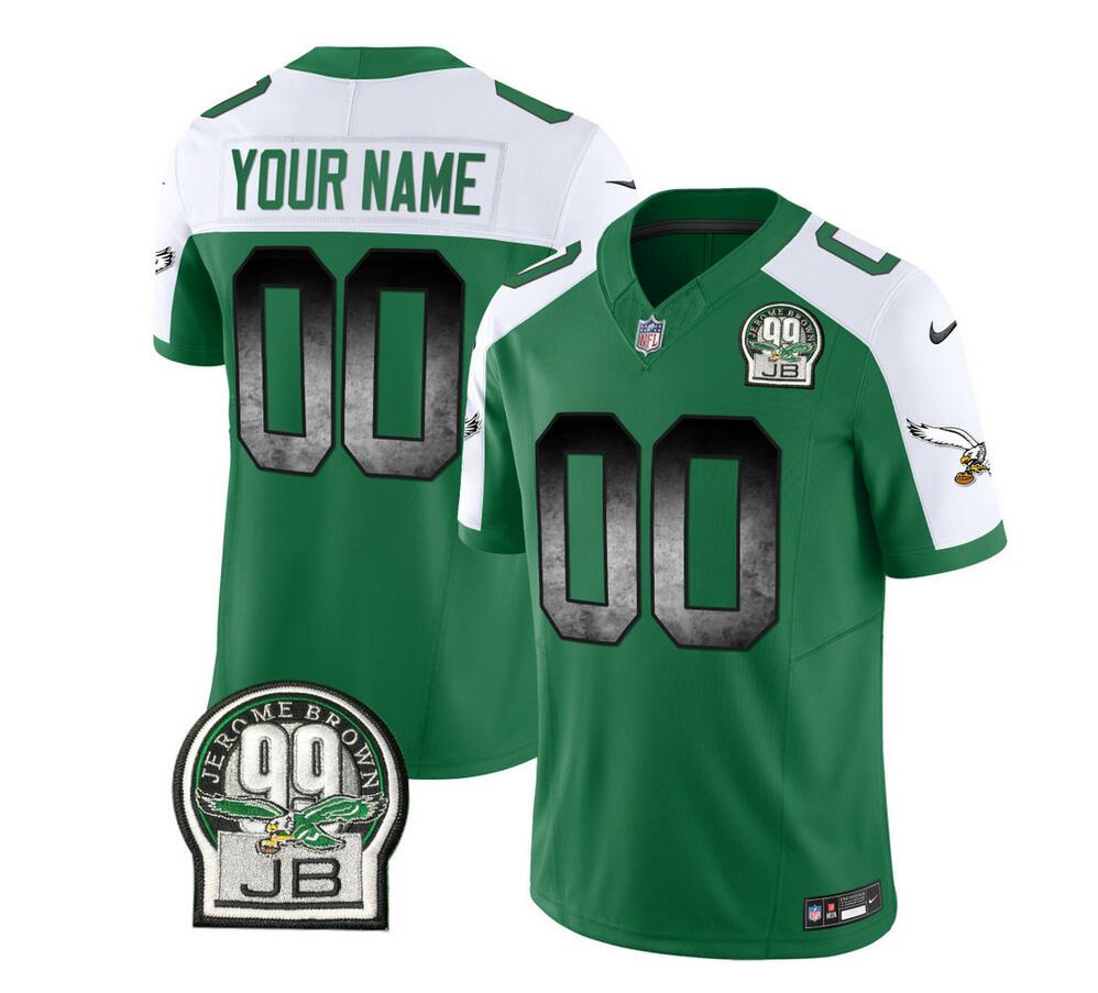 Philadelphia Eagles Custom Green White 2023 F.U.S.E. Throwback Vapor Untouchable Limited Stitched Jersey - Zenithce