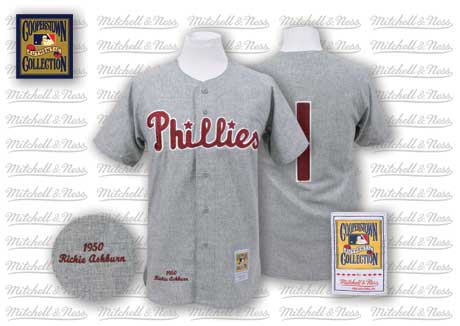Mitchell And Ness 1950 Phillies #1 Richie Ashburn Grey Stitched Jersey - Zenithce
