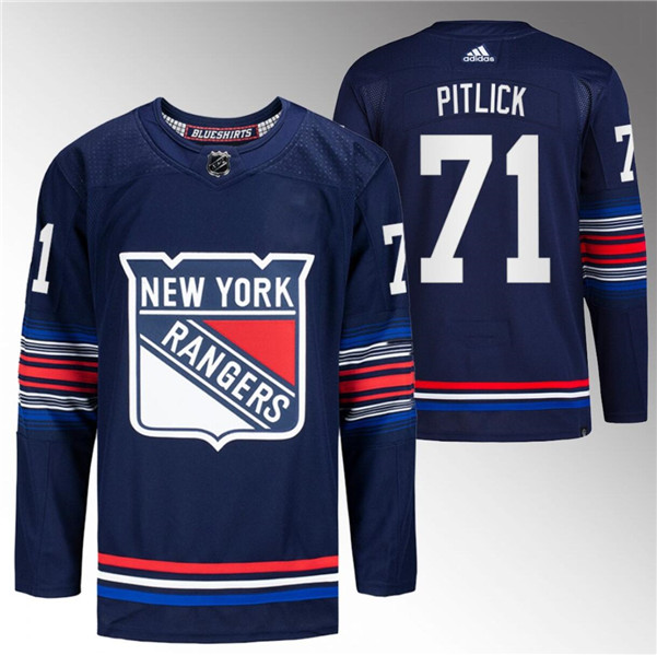 New York Rangers #71 Tyler Pitlick Navy Stitched Jersey - Zenithce