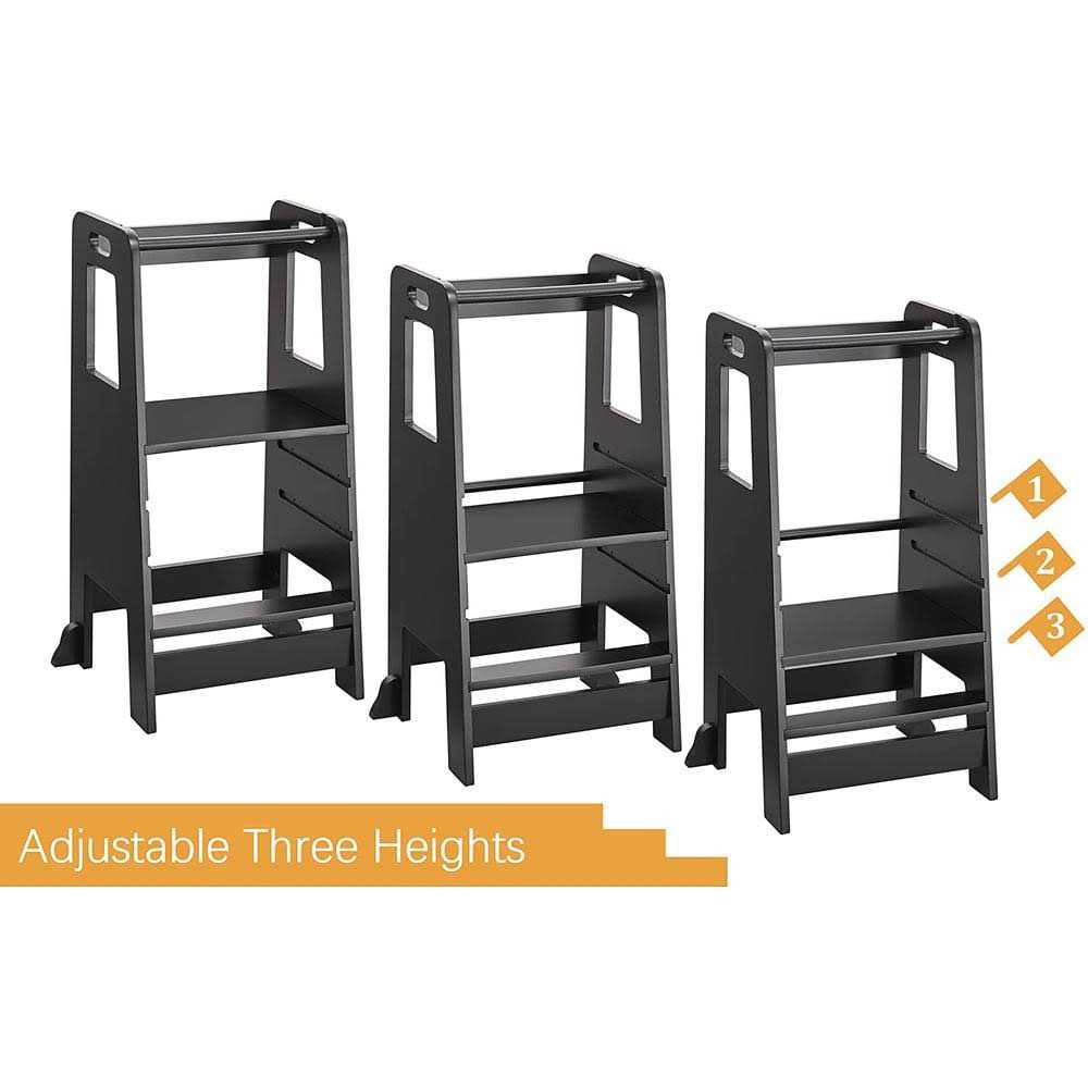 homye Kid’s Wooden Kitchen Step Stool Adjustable Platform Standing Tower - Zenithce