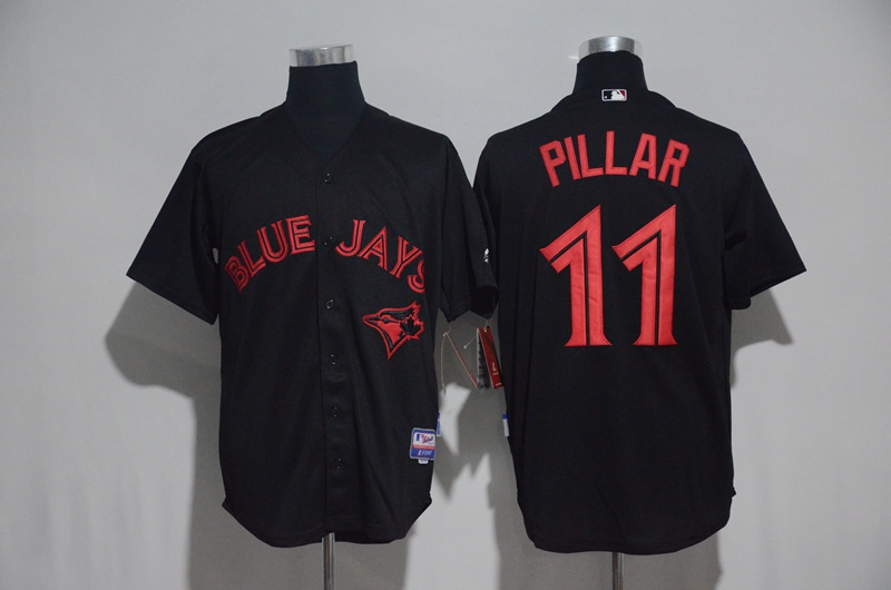Toronto Blue Jays #11Kevin Pillar Black Strip Stitched Jersey - Zenithce