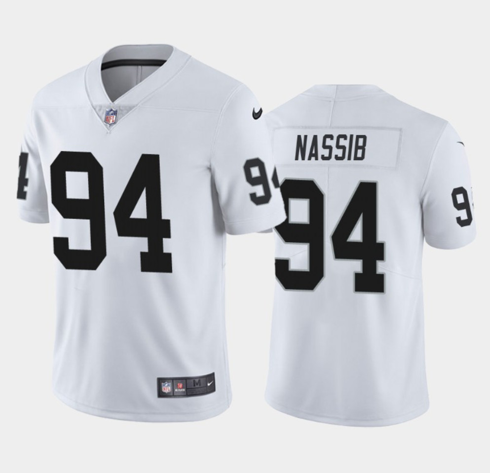 Las Vegas Raiders #94 Carl Nassib White Vapor Untouchable Limited Stitched Jersey - Zenithce