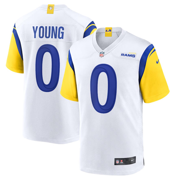 Los Angeles Rams #0 PByron Young White Stitched Game Jersey - Zenithce