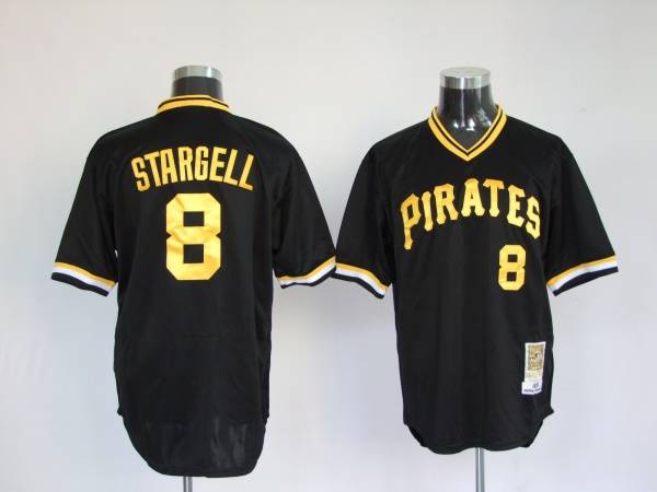 Mitchell And Ness Pirates #8 Willie Stargell Stitched Black Throwback Jersey - Zenithce