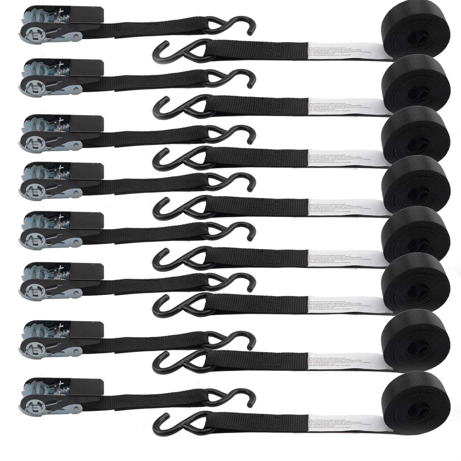 XSTRAP STANDARD Ratchet Tie Down Straps 8PK 1 x 10 ft - Zenithce