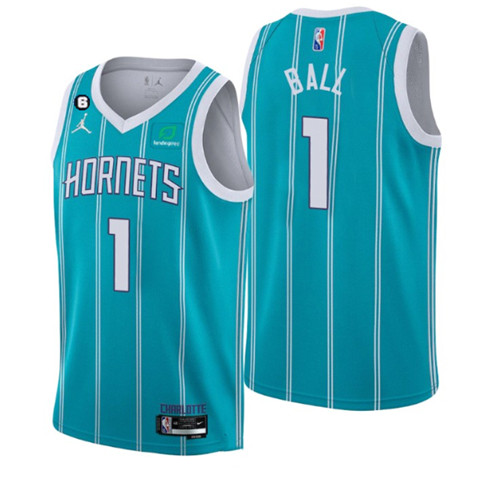 Charlotte Hornets #1 LaMelo Ball 2022-23 Icon Edition No.6 Patch Stitched Jersey - Zenithce